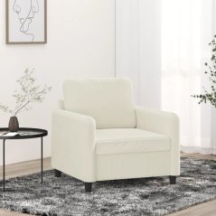 vidaXL Fotel, krémový, 60 cm, obity aksamitem Lumarko!