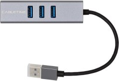 Extra Digital Extra Digital Premium adapteris USB 3.0 - USB 3.0 (3 Ports) + RJ45, 0.15m