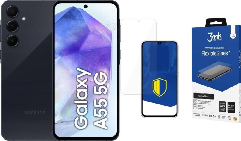 Samsung Galaxy A55 5G 8/128GB Black - Awesome Navy (SM-A556BZK) + FlexibleGlass