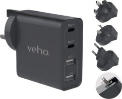 Veho Veho VAA-700-TA45 adapter zasilający/ inwentor 20 W Sivý