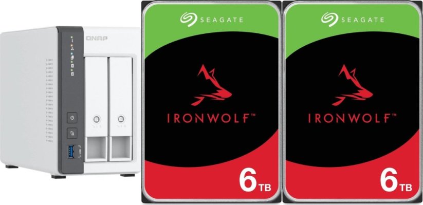 Qnap TS-216G + 2x Seagate IronWolf 6TB (ST6000VN006)