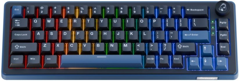 Ducky Gamingowa OK-M 65, 65%, z możliwością wymiany na gorąco, RGB, ANSI - KTT Baby Blue Switches (DKOKM2567-KYUSPDCOCH1)