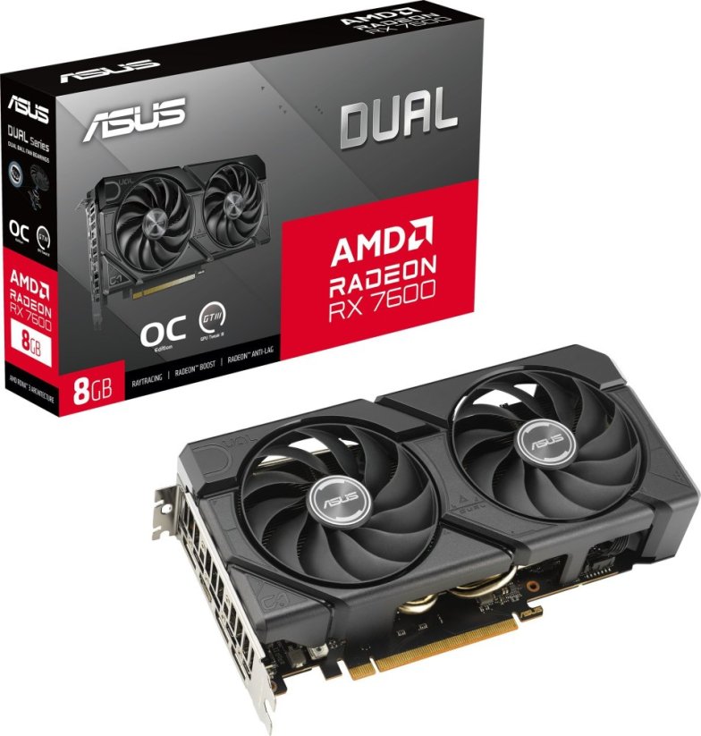 Asus Dual Radeon RX 7600 EVO OC 8GB GDDR6 (DUAL-RX7600-O8G-EVO)
