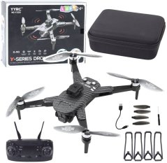 LeanToys Dron Y329 Kamera HD WIFI Światła LED Aplikacja Čierny Karbonowy