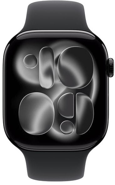 NoName Apple Watch Series 11 GPS 46mm Jet Black Aluminium Case with Black Sport Band - S/M - MEUW4ET/A