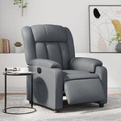 vidaXL vidaXL elektrickýfotel rozkładany, Sivý, obity sztuczną skórą