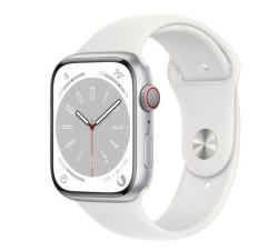 Apple Watch 8 GPS + Cellular 45mm Silver Alu Sport Biely  (MP4J3WB/A)