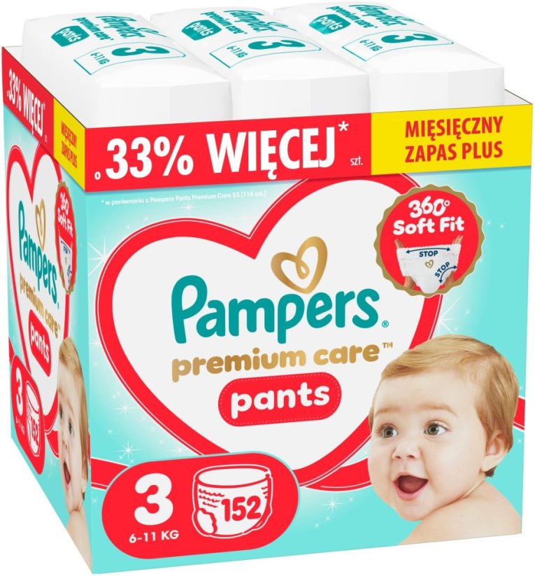 Pampers Pants pieluchy 3. Rozmer 6-11kg 152ks