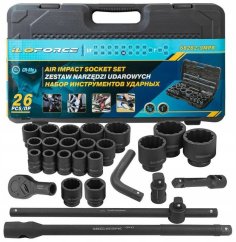 Satra Zestaw narzędzi udarowych 26el. 3/4" (17-50mm) i 1" (55-65mm) (12-kątnych)
