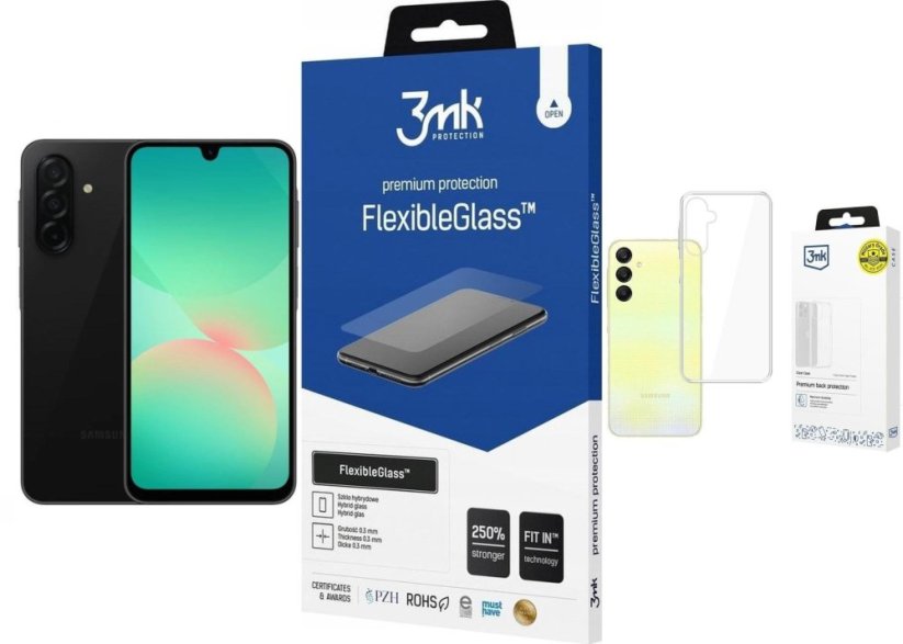 Samsung Galaxy A26 5G 8/256GB Czarny (SM-A266BZKCEUE) + FlexibleGlass + Etui Clear Case
