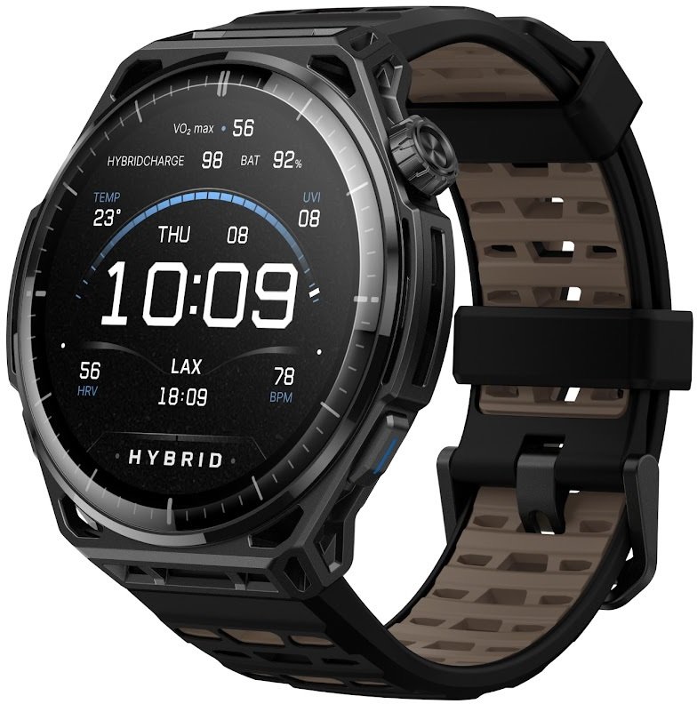 Amazfit Balance 3 3.81 cm (1.5") AMOLED 51 mm Digital 480 x 480 pixels Touchscreen Titanium Black Wi-Fi GPS (satellite) (W2677GL4N)