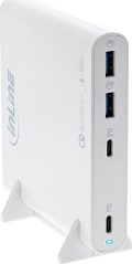 Manhattan InLine® USB Netzteil, GaN Ladegerät, 4-Port, 2x USB-C + 2x USB-A, 120W, weiß