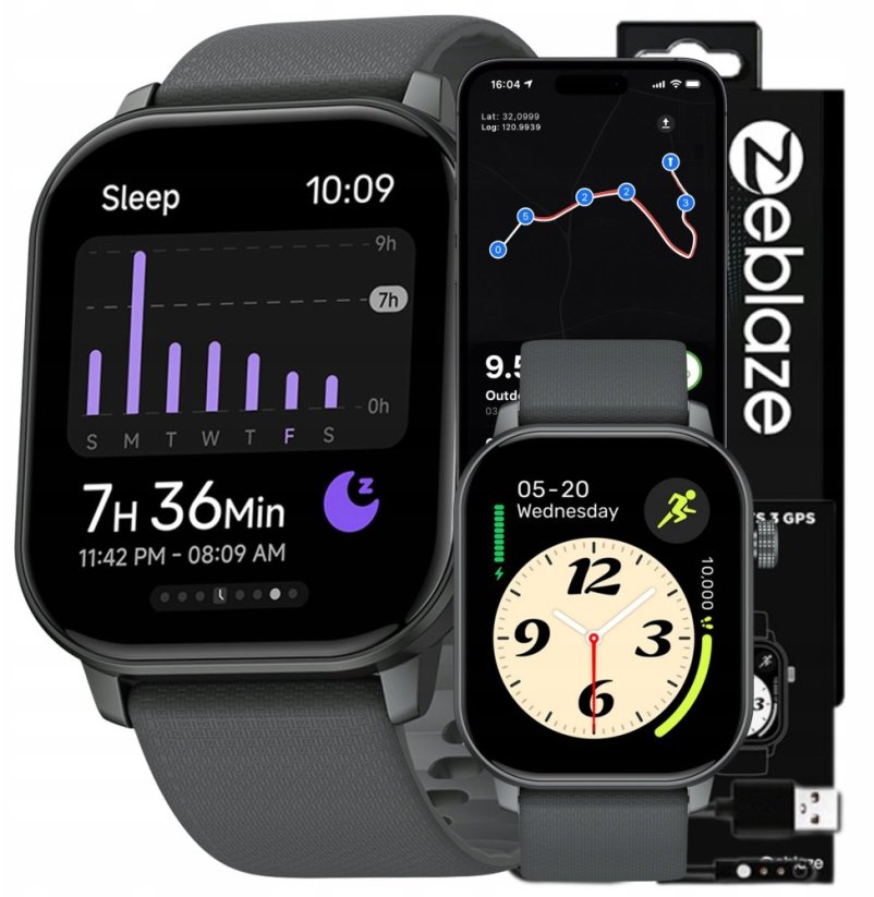 Zeblaze GTS 3 GPS Sivý (GTS 3 GPS Space Grey)