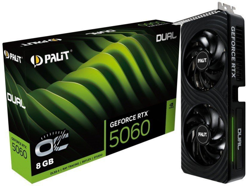 Palit GeForce RTX 5060 Dual OC 8GB GDDR7 DLSS4 (NE75060S19P1-GB2063D)