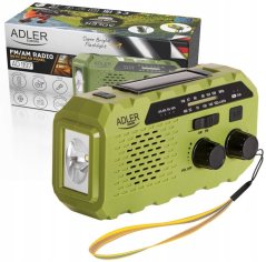 Adler Radio solarne z korbką AD 1197 G power bank, batérka