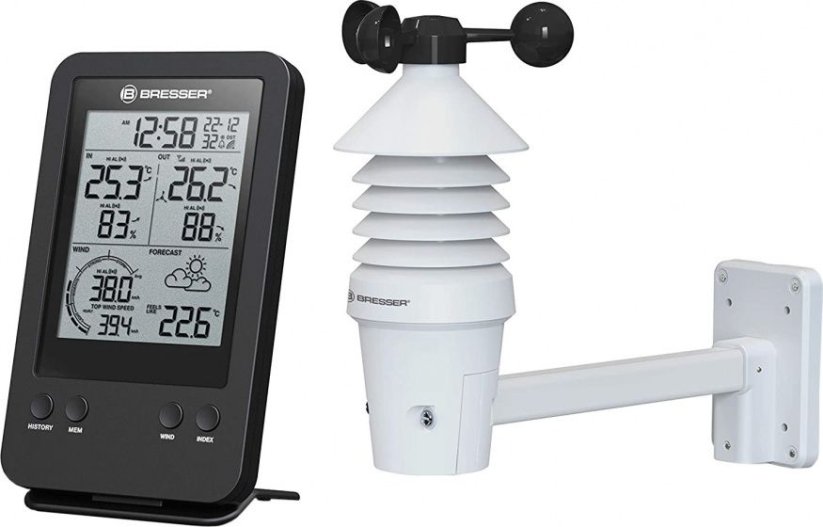 Bresser Meteostanica Pro 3-in-115,5 cm Čierna 2-dielná