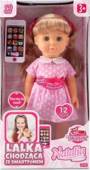 Artyk Bábika Natalia ze smartfonem, chodząca 41 cm