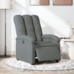 vidaXL elektrickýfotel rozkładany, tmavoSivý, obity tkaniną