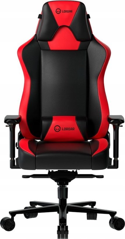 Lorgar LORGAR Base 311, Gaming chair, PU eco-leather, 1.8 mm metal frame, multiblock mechanism, 4D armrests, 5 Star aluminium base, Class-4 gas lift, 75mm PU casters, Black + red