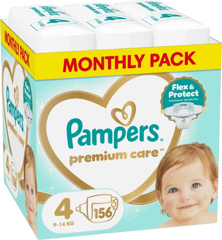 Pampers Pampersy Premium Care 4, 9-14 kg, 156 szt.