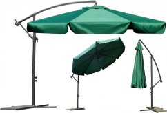 Plonos Záhradný dáždnik skladaný 8 segmentov Zelený 350 cm