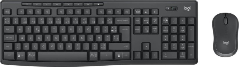 Logitech Logitech MK370 Combo for Business klawiatura Dołączona myszka RF Wireless + Bluetooth AZERTY Francuski Grafitový