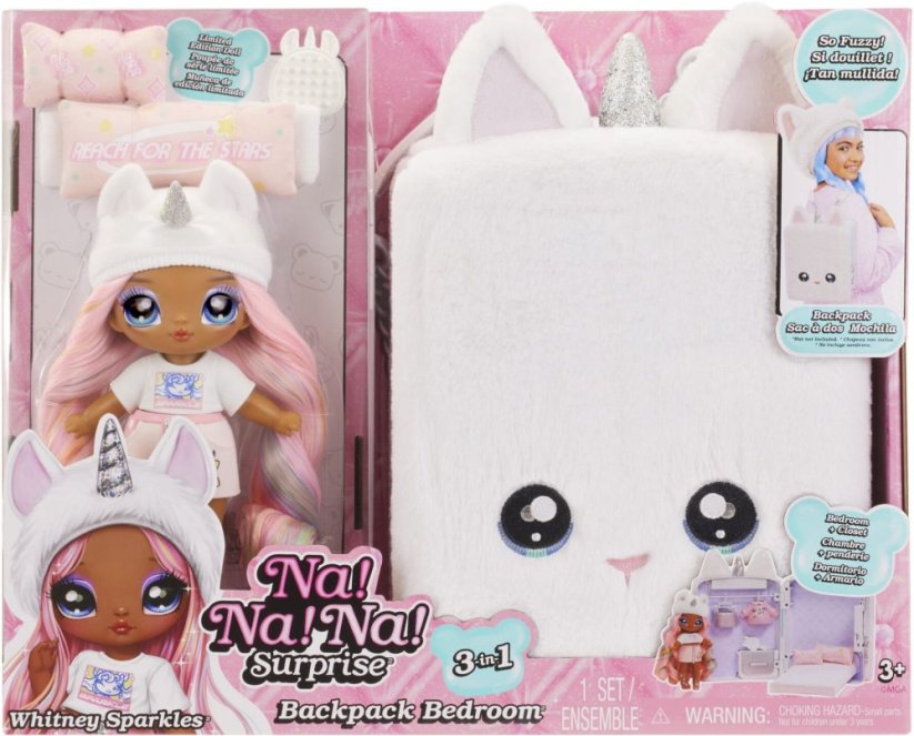 MGA NA! NA! NA! Surprise 3in1 Backpack Bedroom Unicorn Playset (591979)