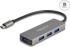 Delock DeLOCK 63173 huby i koncentratory USB 3.2 Gen 1 (3.1 Gen 1) Type-C 5000 Mbit/s Čierny