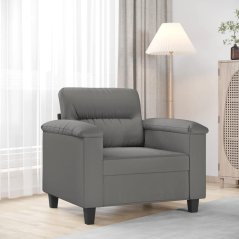vidaXL Fotel, tmavoSivý, 60 cm, obity mikrofibrą Lumarko!