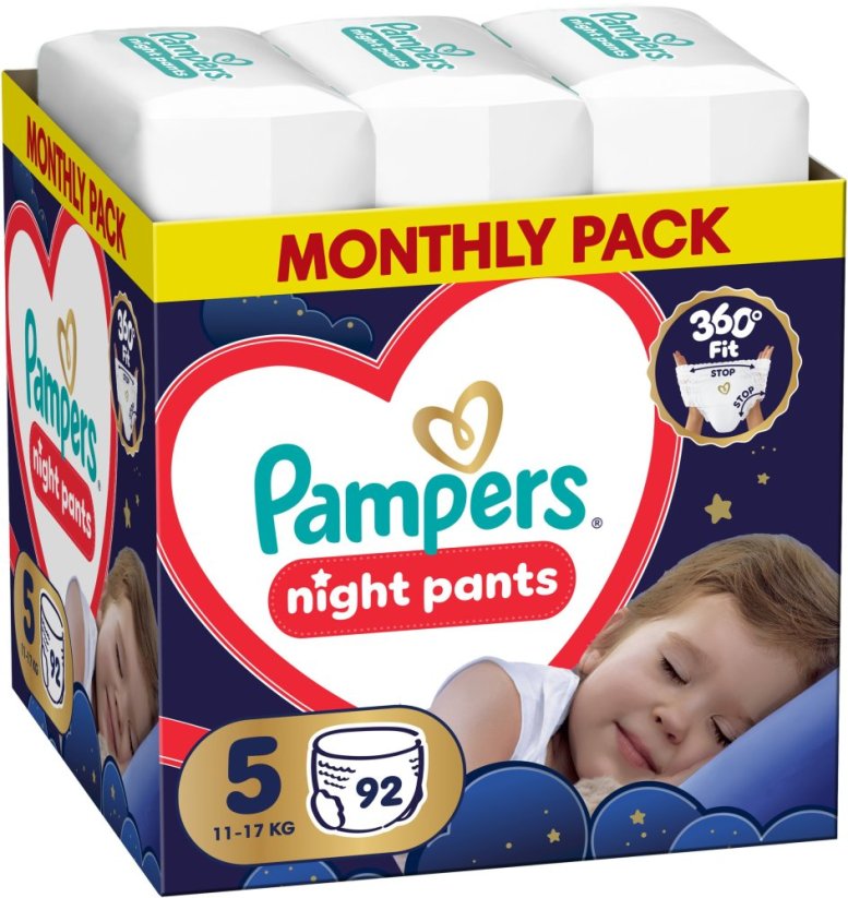 Pampers Pieluchomajtki Night Pants 5 11-17 kg, 92 szt.