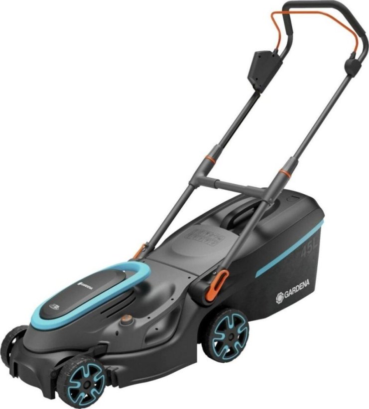 Gardena Cordless Lawnmower PowerMax 37/36V P4A Ready-To-Use Set, 36V (2x18V) (black/grey, 2x Li-Ion battery 4.0Ah, POWER FOR ALL ALLIANCE)