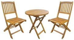 4Living Balkono komplektas GWEN D60cm stalas ir 2 kėdės