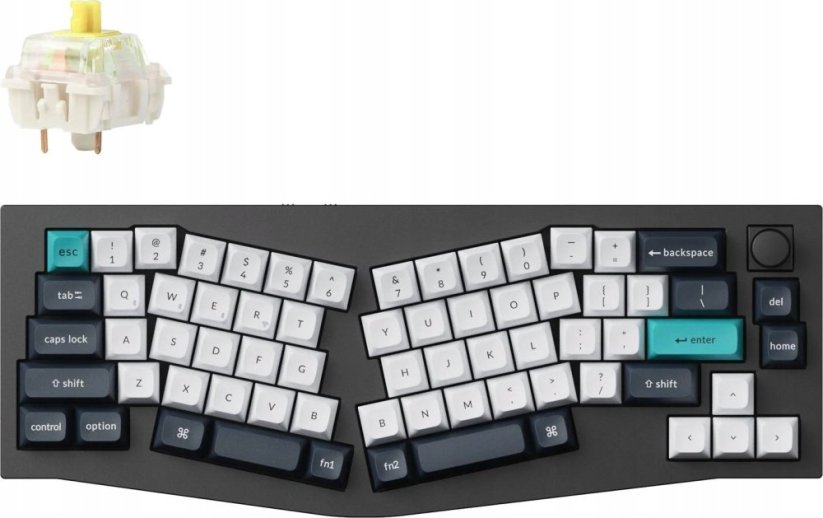 Keychron Keychron Q8 Max (Alice Layout) QMK/VIA Wireless Custom Mechanical Keyboard Fully Assembled Knob / Carbon Black / Gateron Jupiter Banana