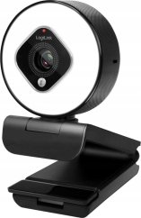 LogiLink UA0384 FHD 76° Podwójny mikrofon Autofocus Lampa pierścieniowa Statyw USB 2.0 Čierny, Biely (UA0384)