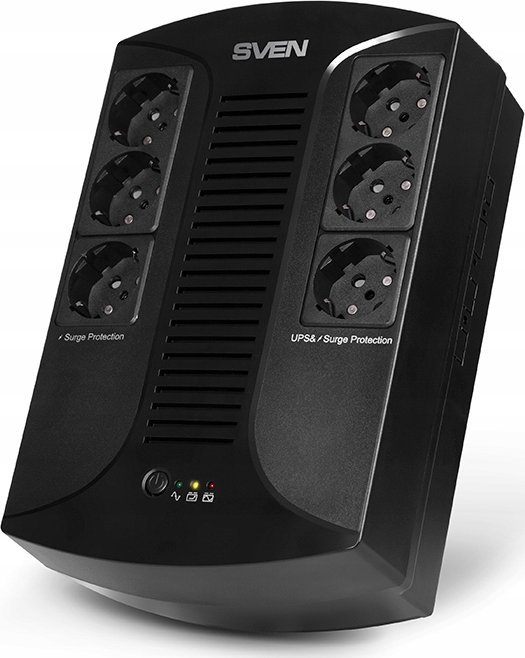 Sven Zasilacz awaryjny UPS Sven UP-L1000E, ~230V, 510W,6 gniazdek euro, Čierny