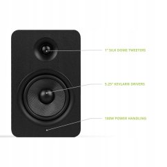 C2G KANTO AUDIO PAIR - PASSIVE SPEAKERS WITH 1" SILK DOME TWEETER AND 5.25" KEVLAR WOOFER - BLACK