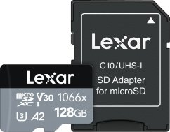 Lexar Professional 1066x MicroSDXC 128 GB Class 10 UHS-I/U3 A2 V30 (LMS1066128G-BNANG)