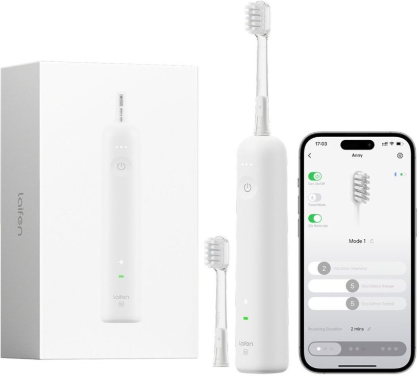 Laifen Laifen sonická Kefka do Zębów Wave SE 2 Głowki Aplikacja USB-C Biela