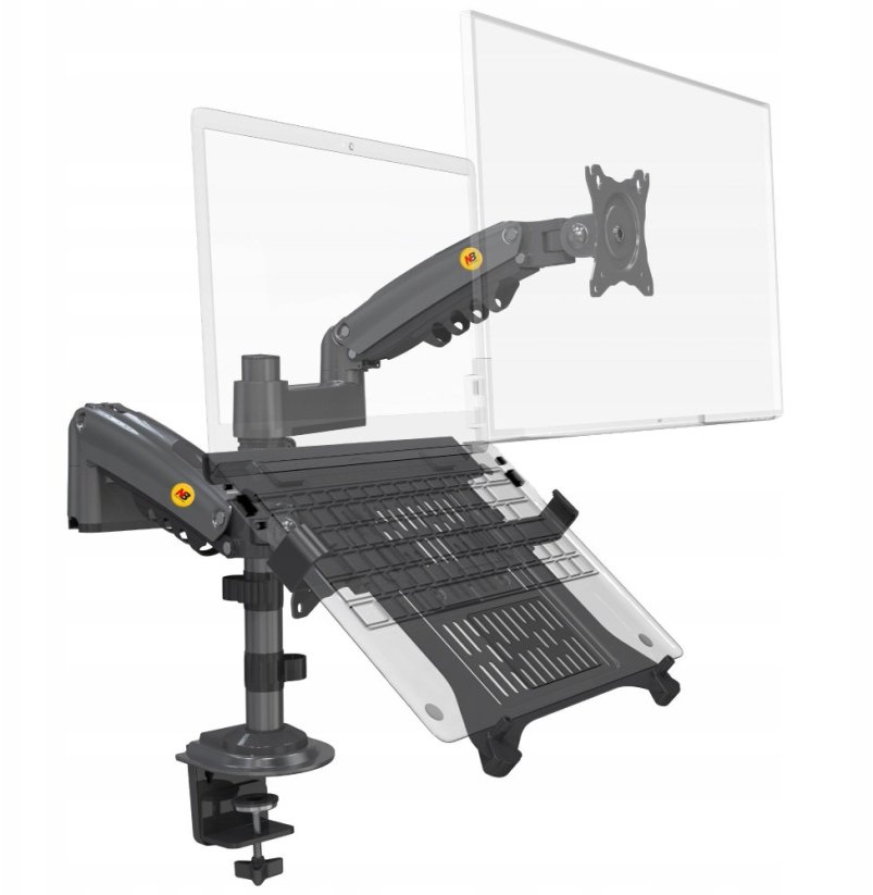 North Bayou Uchwyt biurkowy na monitor 17" - 27" i laptopa (H180-FP)