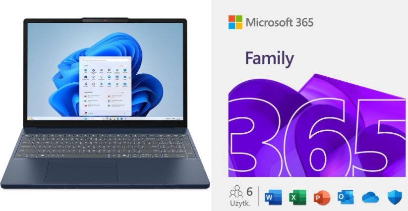 Lenovo IdeaPad Slim 3 15ARP10 Ryzen 5 150 / 16 GB / 512 GB / W11 (83K700HKPB) + Microsoft 365 Family ML