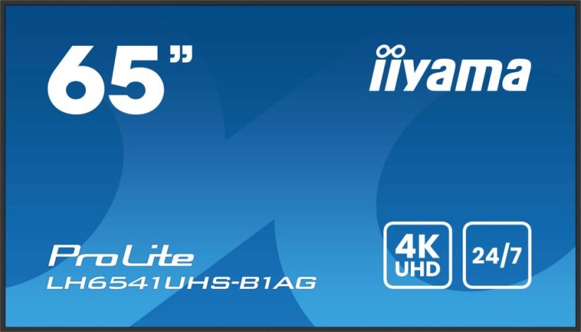 iiyama LH6541UHS-B1AG signage display 163,8 cm (64.5") LCD 500 cd/m 4K Ultra HD Čierny 24/7