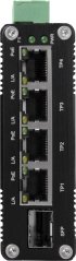 BCS 4 portowy przemysłowy switch PoE na szynę DIN BCS-ISP04G01G