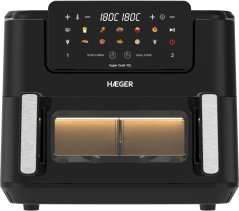 Haeger AF-D10.010B Super Cook Urządzenie do gotowania na gorącym powietrzu 10L ( 2 x 5L ) 2600W AF-D10.010B (5608475042621)