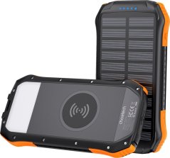 Choetech Choetech powerbank solarny z ładowaniem indukcyjnym 10000mAh Qi 5W Oranžový (B659)