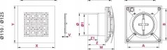 AWENTA ventilátor łazienkowy WPAB110ZT Pulsar fi100mm 110 m3/h 9W 230V z Prepínačiem czasowym i zaworem zwrotnym Biely