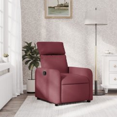 vidaXL vidaXL Fotel rozkładany, winna czerwień, obity tkaniną