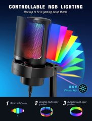 Fifine FIFINE AmpliGame A8 RGB Black (Juodas) Kondensatorinis Mikrofonas