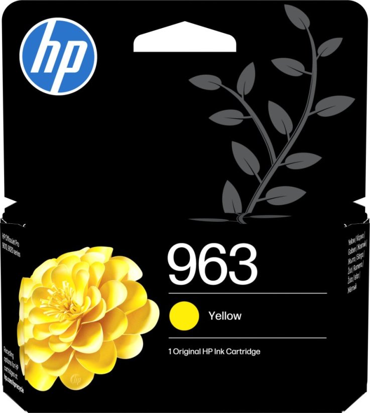 HP 963 - 9.5 ml - Žltý - originálny - Officejet - Toner - do Officejet 9012, Officejet Pro 90XX (3JA25AE#LS1)