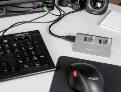Delock Delock USB 3.2 Gen 2 Hub – 4 USB Type A Ports – 10 Gbps – Metal Case – Gray