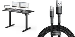 SENSE7 NOJO LIGHT Czarne 120 cmx60 cm + kabel usb